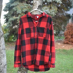 H&M Divided Red Black Flannel